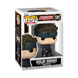 100% genuine Funko POP! figure of Solid Snake from Metal Gear Solid, featuring detailed design in a collectible box.