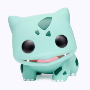 Authentic Funko POP! Games figure featuring Bulbasaur, a mint green Pokémon with big black eyes and distinctive leaf.