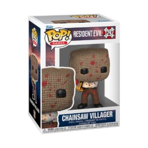 100% Genuine Funko POP! Chainsaw Villager from Resident Evil, featuring detailed vinyl design and iconic bloody apron.