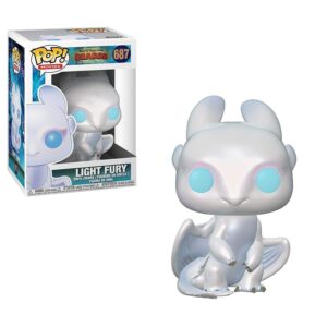 100% genuine Light Fury Funko POP! from How to Train Your Dragon 3, featuring a cute white dragon in a collectible box.