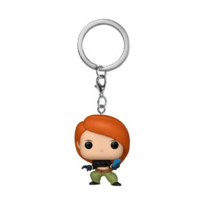 100% genuine Funko POP! Keychain featuring Kim Possible, a stylish character with red hair in a dynamic pose.