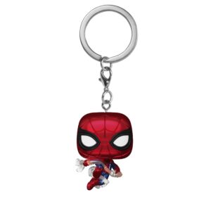 100% genuine Funko Pop! keychain featuring Spider-Man in a vibrant red color. Perfect for Marvel fans!