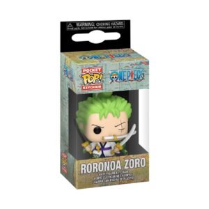 100% genuine Funko POP! Keychain featuring Roronoa Zoro from One Piece with packaging. Authentic collectible for fans!