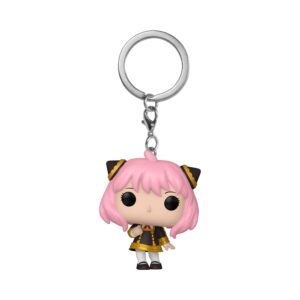100% genuine Funko Pop! keychain featuring Anya from Spy x Family, showcasing her signature pink hair and playful pose.