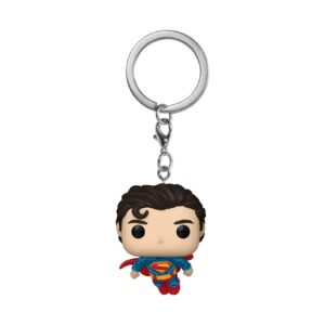 Authentic Funko POP! Keychain featuring Superman. Cute charm with iconic blue and red outfit, perfect for fans.