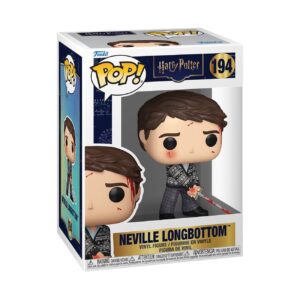 Authentic Funko POP! vinyl figure of Neville Longbottom from Harry Potter, featuring details and blood effects.