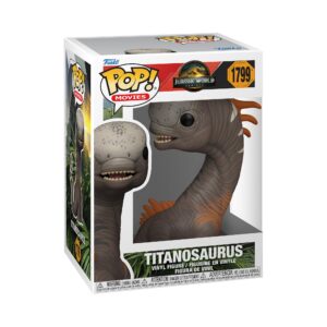 100% Genuine Funko POP! Vinyl figure of Titanosaurus from Jurassic World. Unique collectibles for fans and collectors.