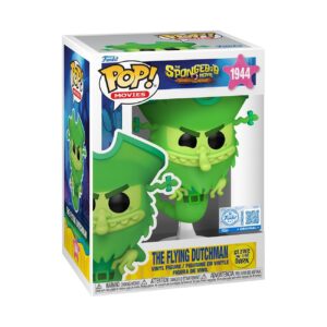 100% Genuine The Flying Dutchman Funko Pop! from The Spongebob Movie, vibrant green figure in a window box.