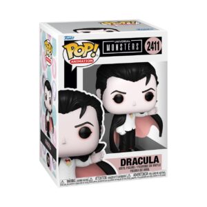 100% genuine Funko Pop! Dracula from Universal Monsters. Features iconic design with cape and fangs in a collectible box.