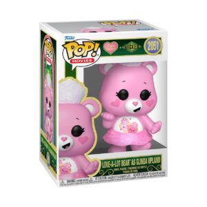 Authentic Funko Pop! featuring Love-A-Lot Bear as Glinda Upland from Wicked. Adorable pink bear in dress with crown.