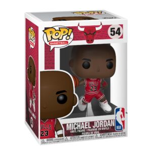 100% genuine Funko POP! vinyl figure of Michael Jordan wearing a Chicago Bulls jersey, number 23, in collectible packaging.