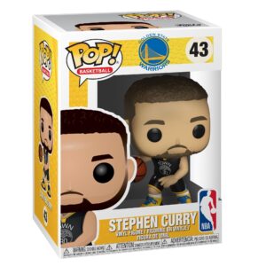 100% genuine Funko POP! NBA: Stephen Curry vinyl figure, showcasing the player in his Golden State Warriors uniform.