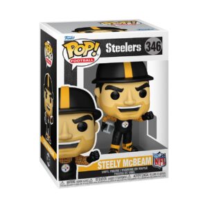 Authentic Funko Pop! NFL Steely McBeam collectible figure representing the Pittsburgh Steelers, perfect for fans.