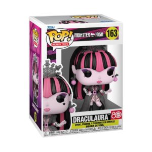 100% genuine Funko POP! Retro Draculaura from Monster High. Collectible vinyl figure with pink and black hair.