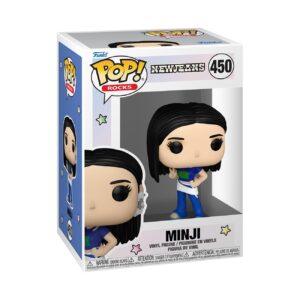 Authentic Funko POP! vinyl figure of Minji from New Jeans, numbered 450, showcasing intricate details and colors.
