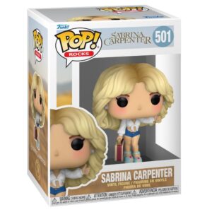 Authentic Funko POP! Rocks figure of Sabrina Carpenter, featuring her iconic style with blonde hair and stylish outfit.
