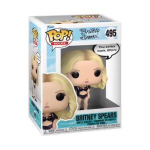 Authentic Funko Pop! of Britney Spears, featuring her iconic look and a speech bubble saying 'You better work, Bitch!'