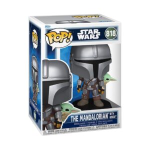 100% authentic Funko Pop! figure featuring The Mandalorian with Grogu, perfect for Star Wars collectors and fans.