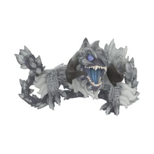 Authentic Funko POP! figure from Monster Hunter Wilds, showcasing a fierce, detailed creature design in gray and blue.