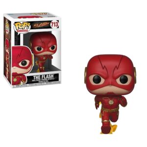 Authentic Funko Pop figure of The Flash, showcasing collectible design in vibrant red and gold colors from the television series.