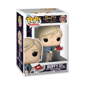 Authentic Funko POP! vinyl figurine of Buffy with scythe from Buffy the Vampire Slayer. A must for collectors!