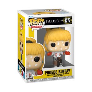 Authentic Funko POP! figure of Phoebe Buffay from Friends, featuring her iconic outfit and playful expression.