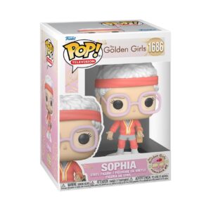Authentic Funko POP! of Sophia from Golden Girls, featuring her iconic glasses and sporty outfit in a collectible box.