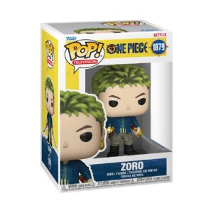 Authentic Funko POP! figure of Zoro from One Piece. Features vibrant colors and iconic outfit details. A must-have collectible!