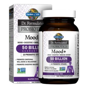 Garden of Life Probiotics Mood+ offers 50 billion live cultures for emotional well-being and digestive balance. Authentic product.