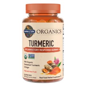 Discover Garden of Life's Turmeric Gummies, 100% genuine herbal supplement with organic turmeric and ginger.
