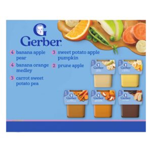 Explore Gerber Stage 2 Baby Food Variety with premium imported flavors like banana apple pear and sweet potato pumpkin at Curat Cart.