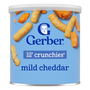 Discover Gerber Mild Cheddar Lil Crunchies, a premium imported snack for toddlers, available at Curat Cart.
