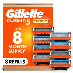 Authentic Gillette Fusion5 Power Razor Blades, 8 refills for up to 8 months of superior shaving performance.