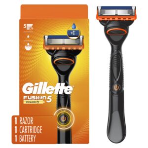 Authentic Gillette Fusion5 Power Razor with one cartridge and battery; ensuring a superior shaving experience.