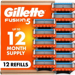 Authentic Gillette Fusion5 razor blade refills, 12-pack for up to 12 months of smooth shaving. 100% genuine product.