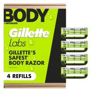 Premium import of Gillette Labs Body Razor Blades with 4 refills. Experience Gillette's safest body shaving solution at Curat Cart.