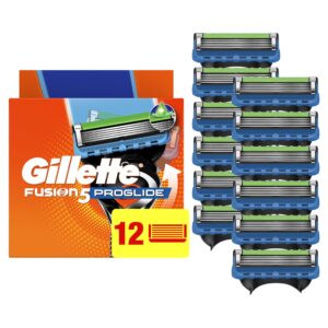 Authentic Gillette ProGlide Razor Refills, 12 count, designed for a smooth shave with advanced technology and quality.