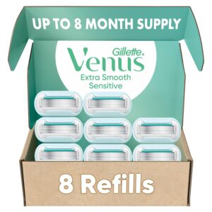 Discover Gillette Venus Extra Smooth Razor Refills, a premium import offering 8 refills for a smooth shave. Available at Curat Cart.
