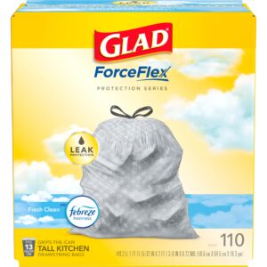 Glad ForceFlex Kitchen Trash Bags offer premium leak protection and freshness. An international favorite available at Curat Cart.