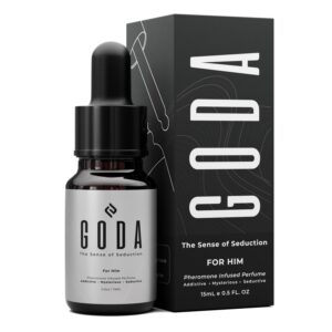 GODA Pheromones Cologne for Men, a premium imported scent from Curat Cart, offering an addictive and seductive fragrance experience.