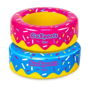 Premium imported GoSports Baseball Softball Bat Donuts in vibrant pink and blue, perfect for training. Available at Curat Cart.