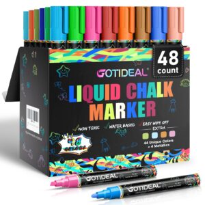 Explore GOTIDEAL Liquid Chalk Markers, a premium import with 48 vibrant colors for creative projects. Available at Curat Cart.
