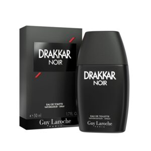 100% Genuine Guy Laroche Drakkar Noir Eau de Toilette, 50ml spray, elegantly packaged for a premium fragrance experience.