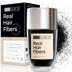 Elevate your look with Hair Illusion Real Hair Fibers, a premium import for a natural, weather-resistant finish. Available at Curat Cart.