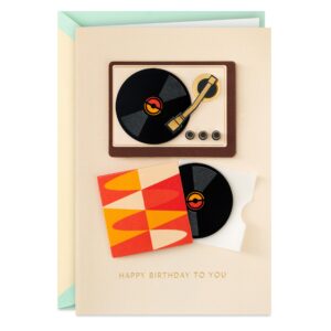 Celebrate with the Hallmark Signature Birthday Card, a premium import featuring a retro record player design, available at Curat Cart.