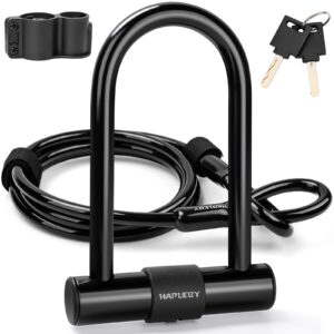 Secure your bike with the premium imported Hapleby Bike Lock Set, featuring a U-lock, cable, and keys. Available at Curat Cart.