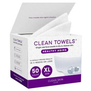 Discover 100% genuine Healthy Aging Clean Towels, 50 XL size, clinically proven for fresh, clean skin in weeks.