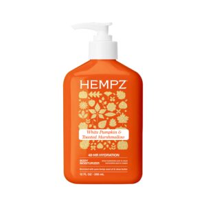 Experience the Hempz White Pumpkin Body Moisturizer, a premium import from Curat Cart, offering 48-hour hydration with a delightful scent.