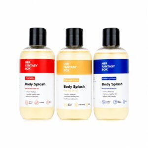 Discover the premium imported Her Fantasy Box Body Splash Bundle, featuring Yummy, Pineapple Crème, and Blueberry Crème. Available at Curat Cart.