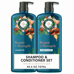 Authentic Herbal Essences Argan Oil shampoo and conditioner set, 40.4 oz total, repairs and smooths hair.